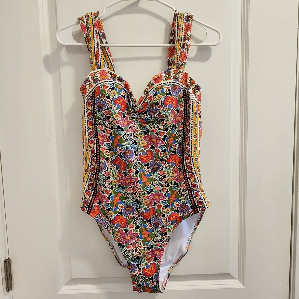 Boden Women Floral Paisley One Piece Swimsuit Multicolor Size US 10R Sweetheart